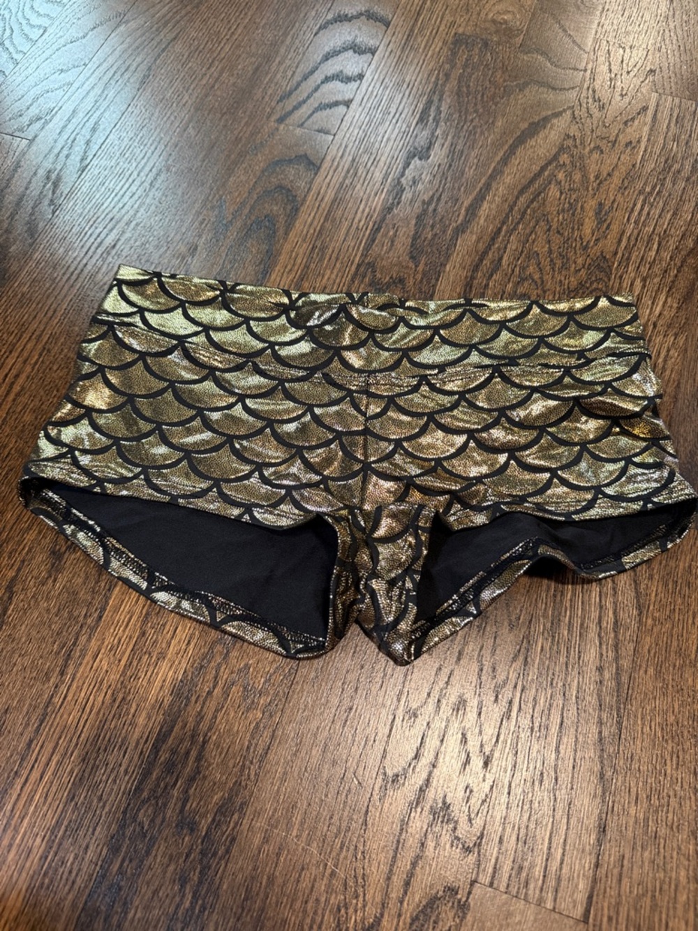 Amazon Gold and Black Women's Athletic Shorts